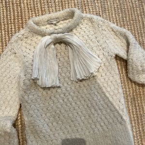 Rebecca Taylor ivory sweater with bow. size small.